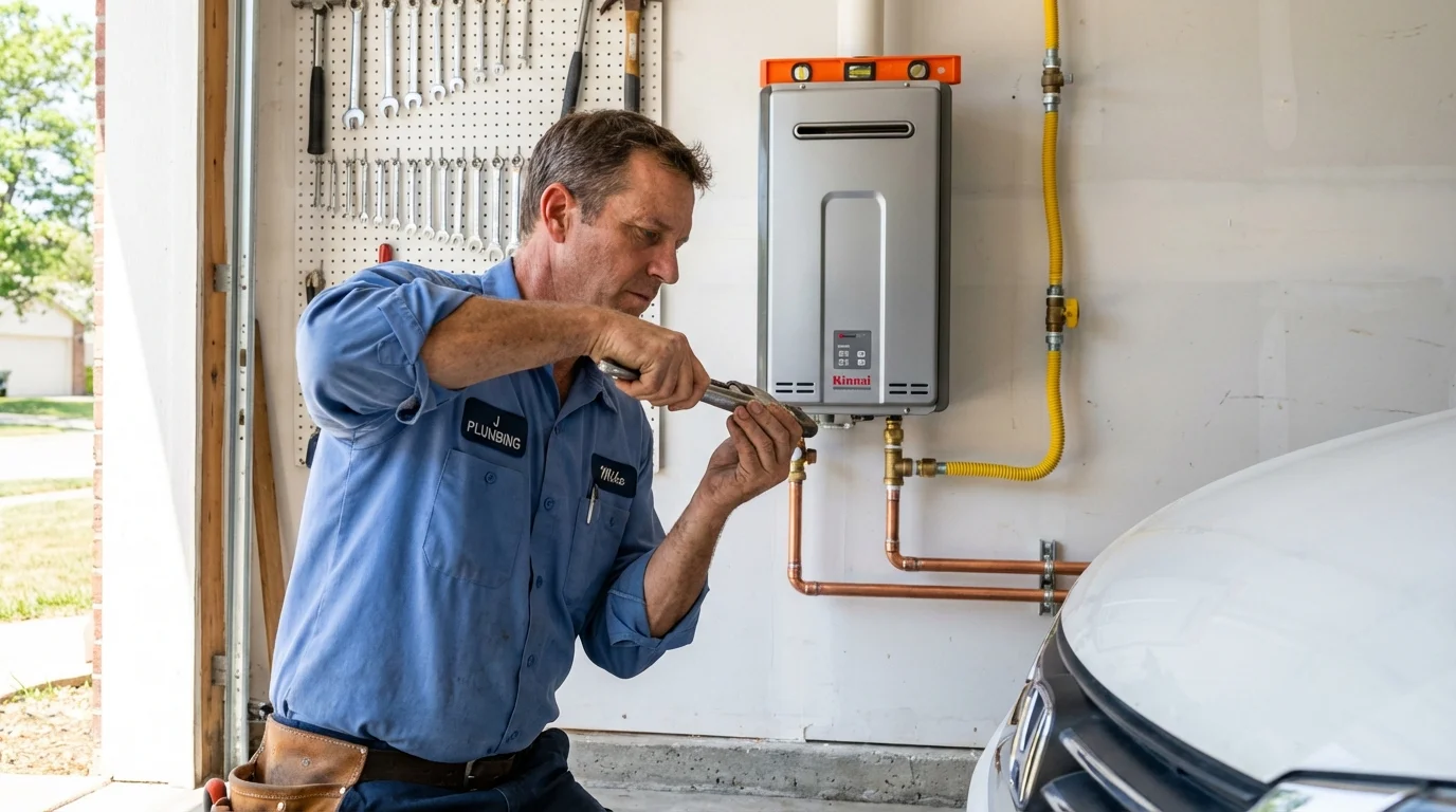 Tankless water heater installation by a Johns Plumbing LLC plumber in Pleasantville